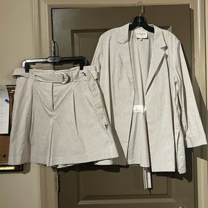 Lafayette 148 McGraw Shorts/Blazer Set Sz 12 Large